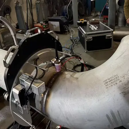 Large diameter chemical pipe welding
